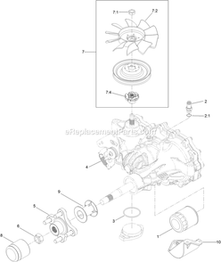 Lh Transmission Assembly Diagram and Parts List for RAE708GEM52300 (404314159-406294344)(2019) Exmark Lawn Mower
