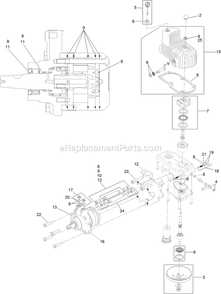 Lh Hydro Assembly Diagram and Parts List for LZE730GKA524B2 (316000000-399999999)(2016) Exmark Lawn Mower