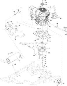 Engine Assembly Diagram and Parts List for STS730AKC52400 (406294345-408644345)(2020) Exmark Lawn Mower