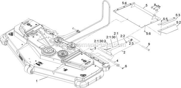 Complete Deck Assembly Diagram and Parts List for LZDS902K72RD (314000000-314999999)(2014) Exmark Lawn Mower