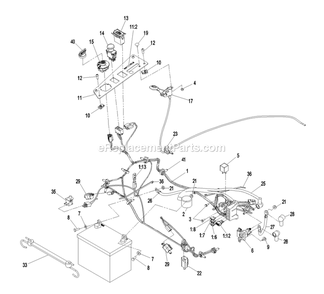 Electrical Group Diagram and Parts List for QST20BE422 (790000-849999)(2009) Exmark Lawn Mower