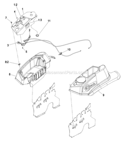Controls Group Diagram and Parts List for LZA20KAS484 (850000-919999)(2010) Exmark Lawn Mower