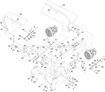 Motion Controls Diagram and Parts List for LZD25KD725 (920000-999999)(2011) Exmark Lawn Mower