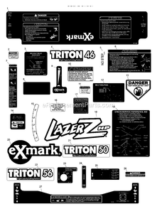 Decal Group Diagram and Parts List for LHP20KC505 (600000-669999)(2006) Exmark Lawn Mower