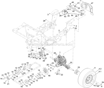 Ground Drive Assembly Diagram and Parts List for SSS270CSB00000 (402082300-404314158)(2018) Exmark Sprayer