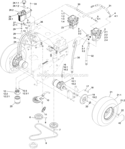 Ground Drive Assembly Diagram and Parts List for TTS680PKC483E0 (316000000-399999999)(2016) Exmark Lawn Mower
