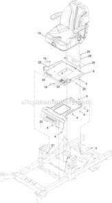 Seat Assembly (1) Diagram and Parts List for RAX730GKA604A3 (408644346-411294211)(2021) Exmark Lawn Mower
