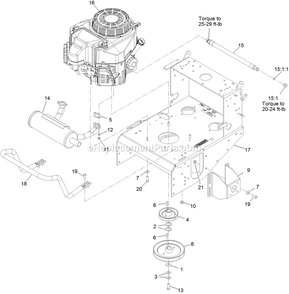 Engine Deck Assembly Diagram and Parts List for VHS481GKA48300 (315000000-315999999)(2015) Exmark Lawn Mower