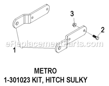 Sulky Hitch Kit Metro Diagram and Parts List for RS52SSW (600000-669999)(2006) Exmark Lawn Tractor Accessories