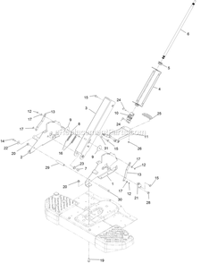 Steering Column Assembly Diagram and Parts List for QSS725GKC42200 (315000000-319999999)(2015) Exmark Lawn Mower