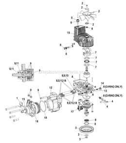 Hydraulic Group (2) Diagram and Parts List for LZAS22KA484CA (850000-919999)(2010) Exmark Lawn Mower