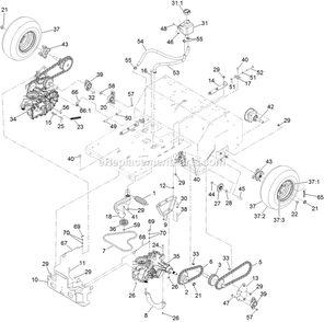 Ground Drive Assembly Diagram and Parts List for ARX541CKA30000 (404314159-406294344)(2019) Exmark Aerator