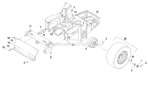 Mainframe Group (1) Diagram and Parts List for LCT23BV523 (720000-789999)(2008) Exmark Lawn Mower