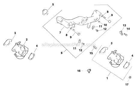 Carburetor Diagram and Parts List for TR-17K 70000-79999 Exmark Lawn Mower