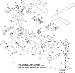 Deck Assembly Diagram and Parts List for LZE801GKA72RA1 (316000000-399999999)(2016) Exmark Lawn Mower