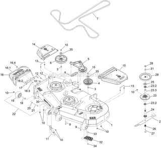 Deck Assembly Diagram and Parts List for LZE751GKA604A1 (400000000-402082299)(2017) Exmark Lawn Mower