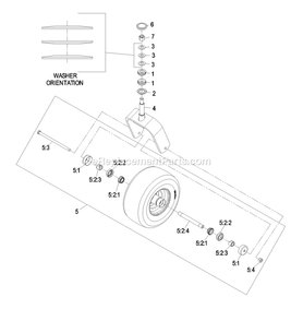 Caster Wheel Assembly (2) Diagram and Parts List for LZAS20BV484 (790000-849999)(2009) Exmark Lawn Mower