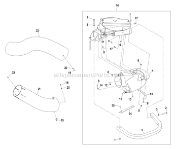 Blower Assembly (2) Diagram and Parts List for LHPUVD4448 (600000-669999)(2006) Exmark Lawn Tractor Accessories