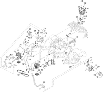 Hydraulic Assembly Diagram and Parts List for STS651GKA48400 (404314159-406294344)(2019) Exmark Lawn Mower