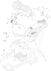 Fuel Assembly Diagram and Parts List for STE600CKA32300 (404314159-406294344)(2019) Exmark Lawn Mower