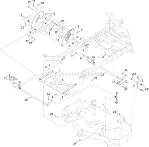 Deck Lift Assembly Diagram and Parts List for PNE651GKA48200 (316000000-399999999)(2016) Exmark Lawn Mower