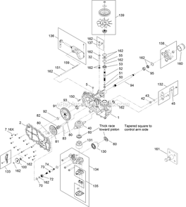 Right Hand Hydro Transaxle Assembly Diagram and Parts List for QTE708GEM42100 (315000000-315999999)(2015) Exmark Lawn Mower