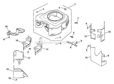 Blower Housing And Baffles (1) Diagram and Parts List for TR-20KC (102000-114999)(1995) Exmark Lawn Mower