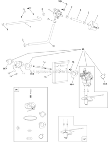 Fuel System Assembly Diagram and Parts List for QZE452CEM42100 (402082300-404314158)(2018) Exmark Lawn Mower