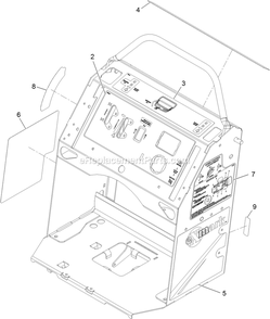 Control Tower With Decals Assembly Diagram and Parts List for VT541KA363CA (312000000-312999999)(2012) Exmark Lawn Mower