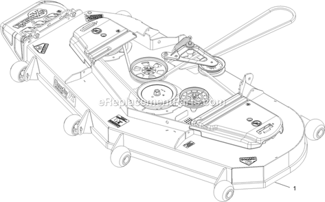 Complete Deck Assembly Diagram and Parts List for LZS801GKA72400 (315000000-315999999)(2015) Exmark Lawn Mower
