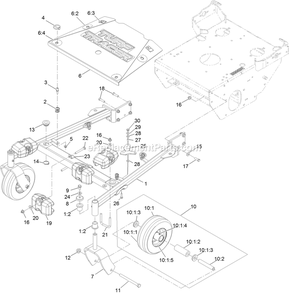 Main Frame Assembly Diagram and Parts List for TTS680PKC483E0 (406294345-408644345)(2020) Exmark Lawn Mower