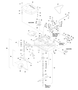 Mower Deck (1) Diagram and Parts List for M4815KA (220000-259999)(2000) Exmark Lawn Mower