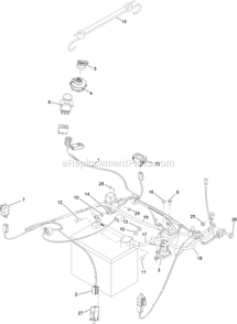 Electrical Assembly Diagram and Parts List for QTS708GEM60200 (400000000-402082299)(2017) Exmark Lawn Mower