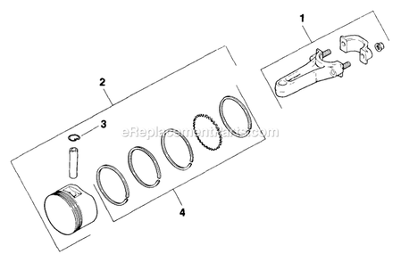 Piston And Rod Diagram and Parts List for TR-17K 70000-79999 Exmark Lawn Mower