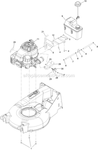Engine Assembly Diagram and Parts List for ECX180CKA210BC (316000000-399999999)(2016) Exmark Lawn Mower