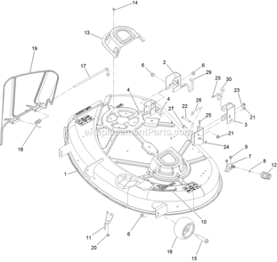Deck Assembly Diagram and Parts List for QTE708GEM42100 (315000000-315999999)(2015) Exmark Lawn Mower