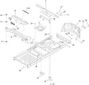 Main Frame Assembly Diagram and Parts List for QTS708GEM60200 (400000000-402082299)(2017) Exmark Lawn Mower