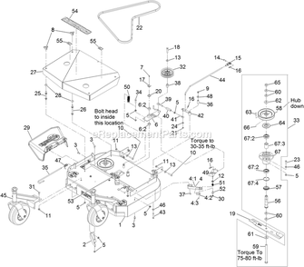 Deck Assembly Diagram and Parts List for MGS481GKA322P0 (316000000-399999999)(2016) Exmark Lawn Mower