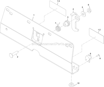 Latch Plate Assembly Diagram and Parts List for LZDS902K605 (313000000-313999999)(2013) Exmark Lawn Mower