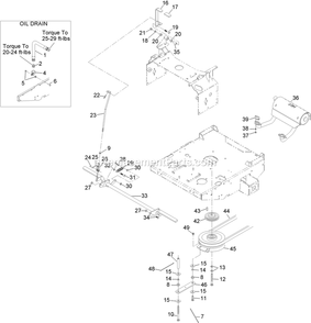 Park Brake And Engine Assembly Diagram and Parts List for TTX24KAECA (920000-999999)(2011) Exmark Lawn Mower