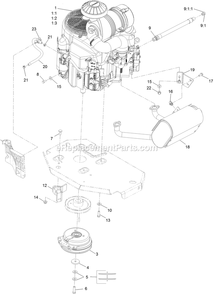 Engine Assembly Diagram and Parts List for LZS801GKA604A1 (400000000-402082299)(2017) Exmark Lawn Mower