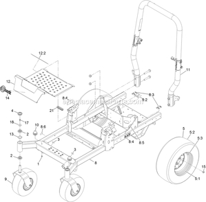 Main Frame Assembly Diagram and Parts List for RAS710CKC48300 (400000000-402082299)(2017) Exmark Lawn Mower