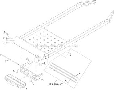Bagger Weight Assembly Diagram and Parts List for 116-1084 (313000000-313999999)(2013) Exmark Lawn Tractor Accessories