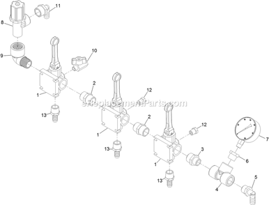 Manifold Assembly Diagram and Parts List for 34220 400000000-999999999 Exmark Sprayer