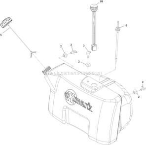 Fuel Tank Assembly Diagram and Parts List for VTS730AKC52400 (400000000-402082299)(2017) Exmark Lawn Mower