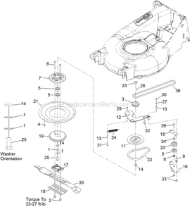 Blade Assembly Diagram and Parts List for ECXKABBC21 (313000000-313999999)(2013) Exmark Lawn Mower