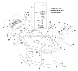 Deck Group (2) Diagram and Parts List for LXS29LKA605 (670000-719999)(2007) Exmark Lawn Mower