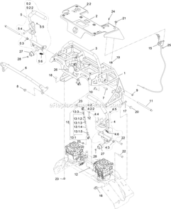 Controls Assembly Diagram and Parts List for STS730AKC52400 (408644346-411294211)(2021) Exmark Lawn Mower