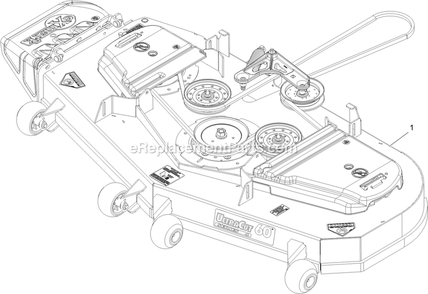 Complete Deck Assembly Diagram and Parts List for PNS740KC604SS (314000000-314999999)(2014) Exmark Lawn Mower
