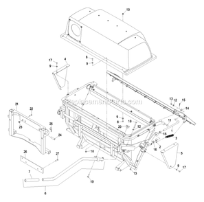 Hopper Assembly Diagram and Parts List for LHPUVD4448 (440000-509999)(2004) Exmark Lawn Tractor Accessories